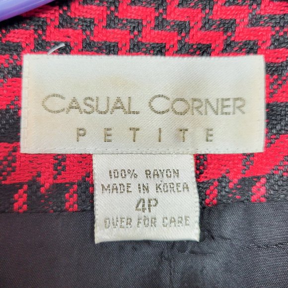 Vintage 90s Red & Black Houndstooth Blazer Jacket - Picture 8 of 8